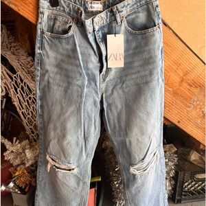 Zara wide leg straight jeans